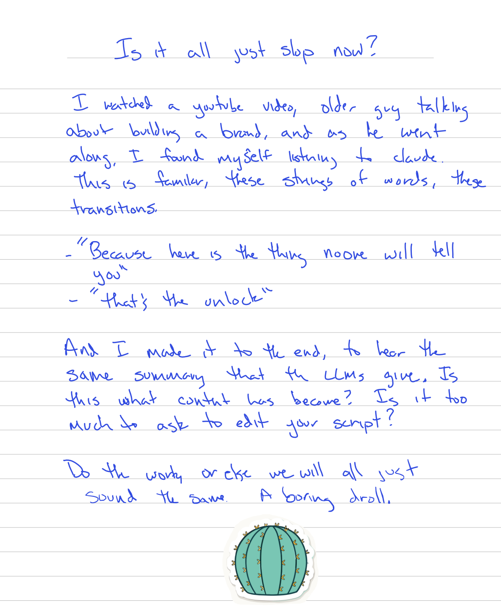 handwritten page